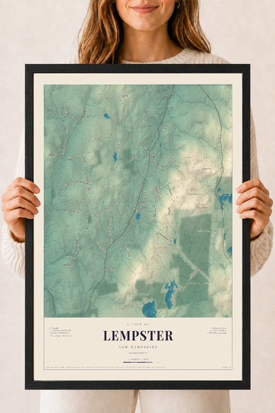 NH Current Atlas 2026 | Lempster | 18" x 24" | W/ Black Ayous Wood Frame