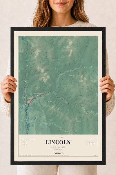 NH Current Atlas 2026 | Lincoln | 18" x 24" | W/ Black Ayous Wood Frame