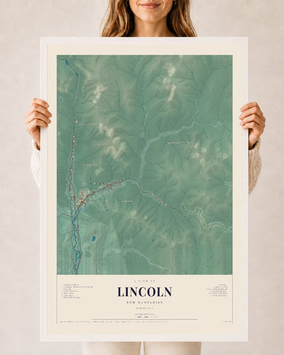 NH Current Atlas 2026 | Lincoln | 24" x 36" | W/ White Ayous Wood Frame