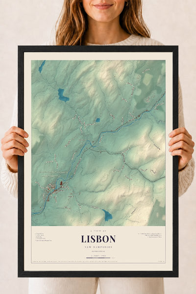 NH Current Atlas 2026 | Lisbon | 18" x 24" | W/ Black Ayous Wood Frame