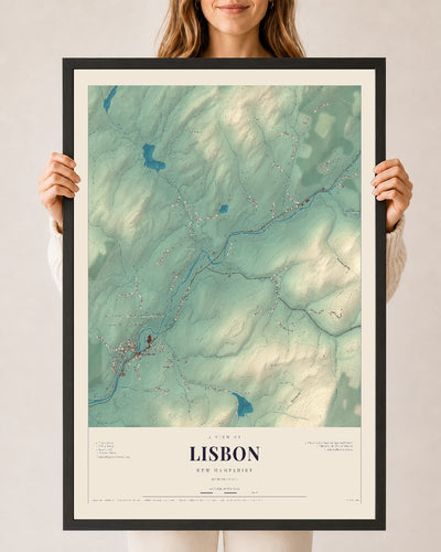 NH Current Atlas 2026 | Lisbon | 24" x 36" | W/ Black Ayous Wood Frame