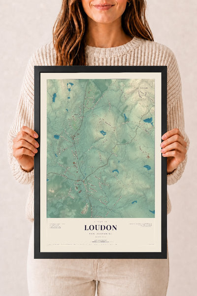 NH Current Atlas 2026 | Loudon | 12" x 18" | W/ Black Ayous Wood Frame