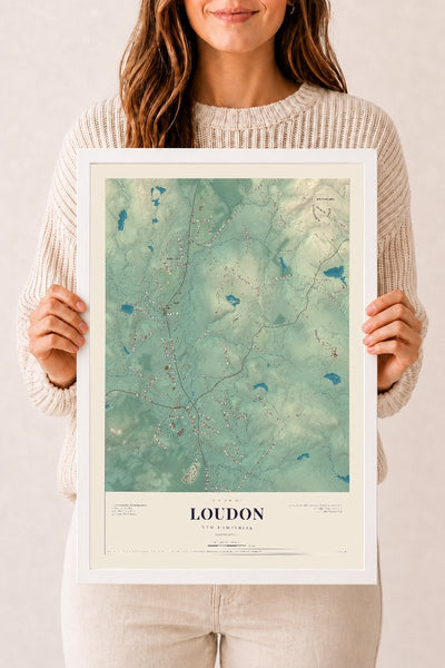 NH Current Atlas 2026 | Loudon | 12" x 18" | W/ White Ayous Wood Frame