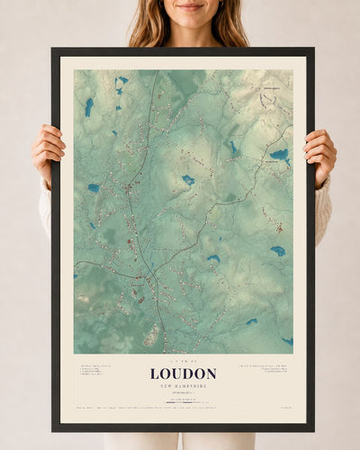 NH Current Atlas 2026 | Loudon | 24" x 36" | W/ Black Ayous Wood Frame