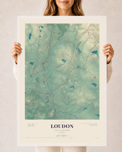 NH Current Atlas 2026 | Loudon | 24" x 36" | W/ White Ayous Wood Frame