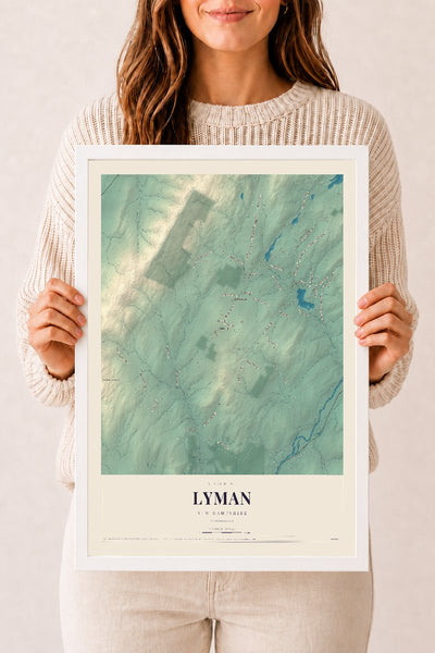 NH Current Atlas 2026 | Lyman | 12" x 18" | W/ White Ayous Wood Frame