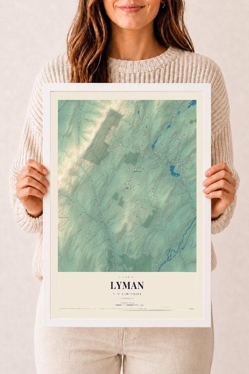 NH Current Atlas 2026 | Lyman | 12" x 18" | W/ White Ayous Wood Frame
