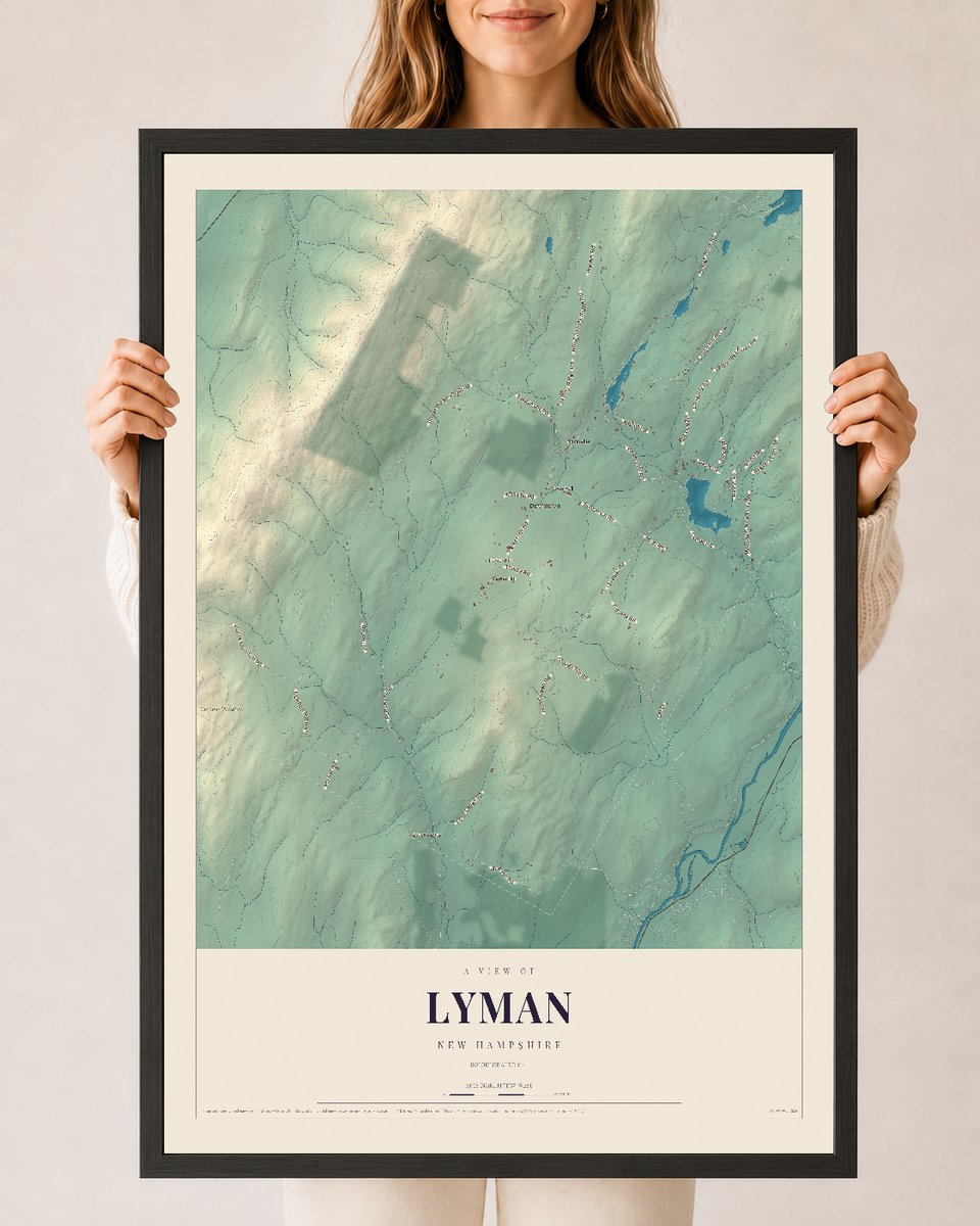 NH Current Atlas 2026 | Lyman | 24" x 36" | W/ Black Ayous Wood Frame