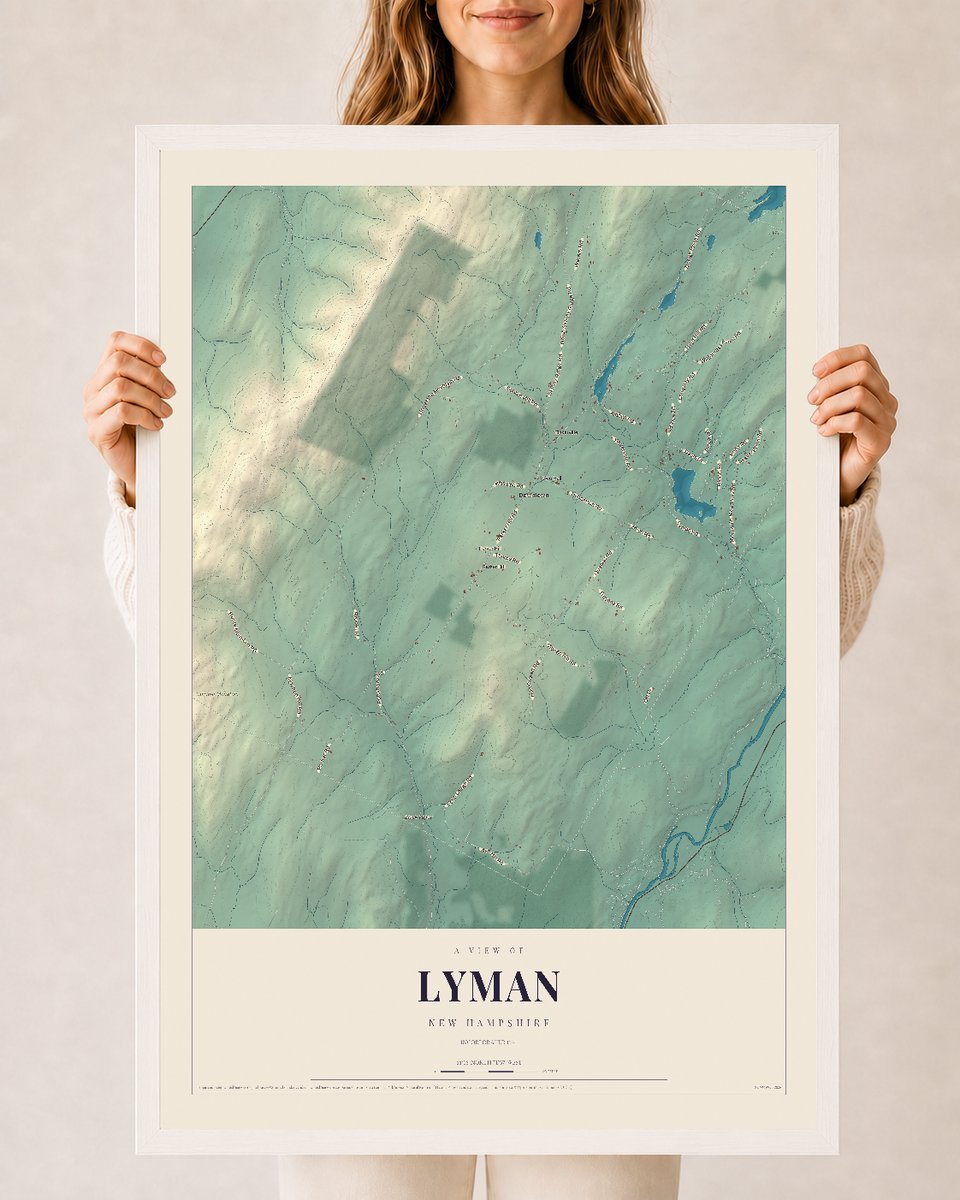 NH Current Atlas 2026 | Lyman | 24" x 36" | W/ White Ayous Wood Frame