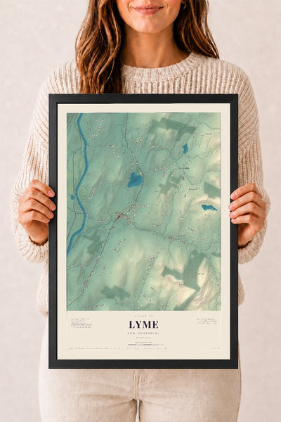 NH Current Atlas 2026 | Lyme | 12" x 18" | W/ Black Ayous Wood Frame