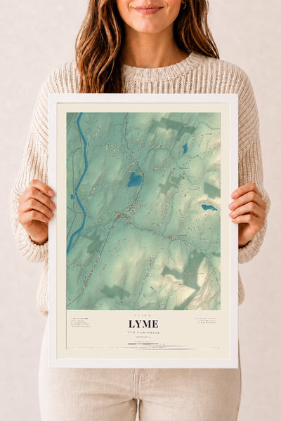 NH Current Atlas 2026 | Lyme | 12" x 18" | W/ White Ayous Wood Frame