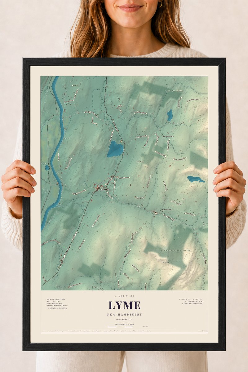 NH Current Atlas 2026 | Lyme | 18" x 24" | W/ Black Ayous Wood Frame