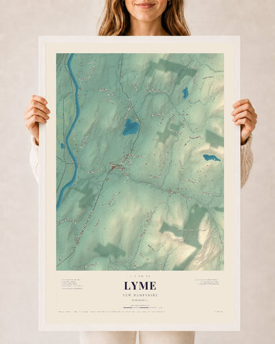 NH Current Atlas 2026 | Lyme | 24" x 36" | W/ White Ayous Wood Frame