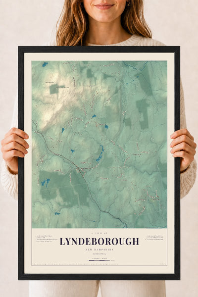 NH Current Atlas 2026 | Lyndeborough | 18" x 24" | W/ Black Ayous Wood Frame