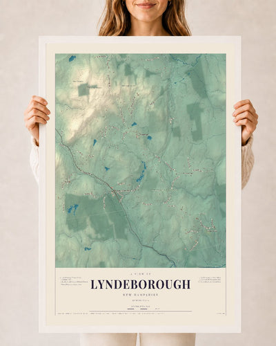 NH Current Atlas 2026 | Lyndeborough | 24" x 36" | W/ White Ayous Wood Frame