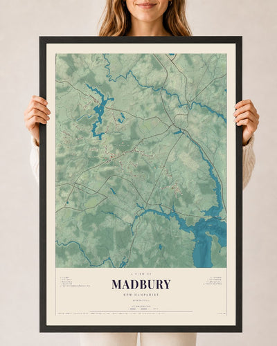 NH Current Atlas 2026 | Madbury | 24" x 36" | W/ Black Ayous Wood Frame