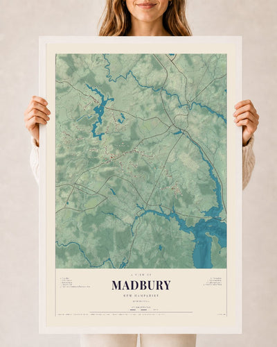 NH Current Atlas 2026 | Madbury | 24" x 36" | W/ White Ayous Wood Frame