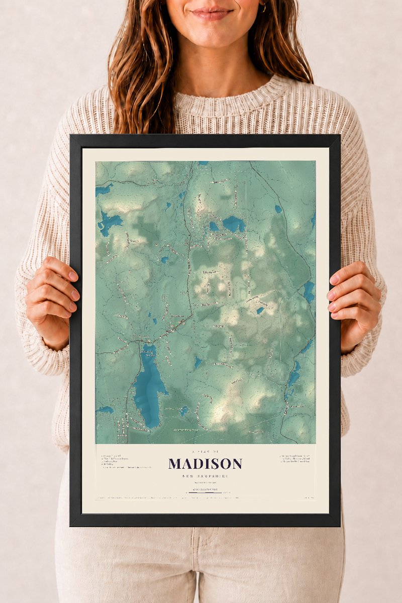 NH Current Atlas 2026 | Madison | 12" x 18" | W/ Black Ayous Wood Frame