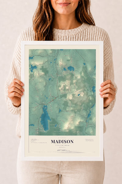 NH Current Atlas 2026 | Madison | 12" x 18" | W/ White Ayous Wood Frame