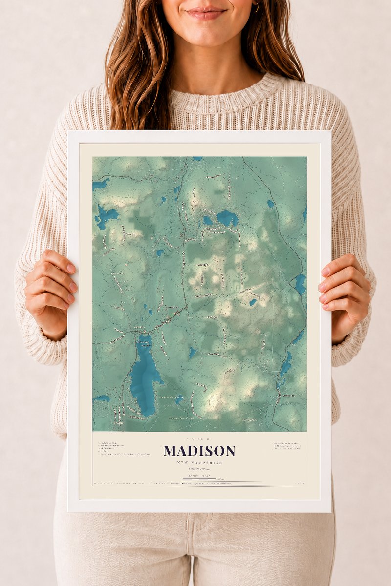 NH Current Atlas 2026 | Madison | 12" x 18" | W/ White Ayous Wood Frame