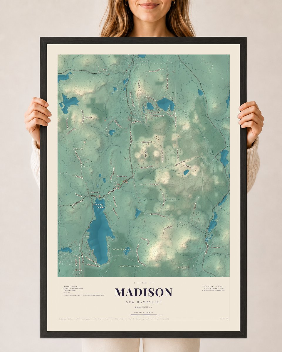 NH Current Atlas 2026 | Madison | 24" x 36" | W/ Black Ayous Wood Frame
