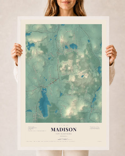 NH Current Atlas 2026 | Madison | 24" x 36" | W/ White Ayous Wood Frame
