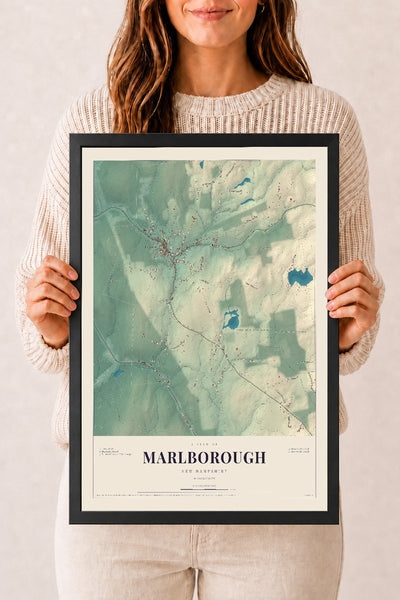 NH Current Atlas 2026 | Marlborough | 12" x 18" | W/ Black Ayous Wood Frame