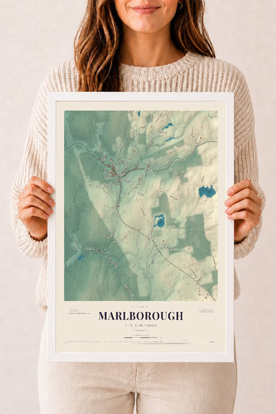 NH Current Atlas 2026 | Marlborough | 12" x 18" | W/ White Ayous Wood Frame
