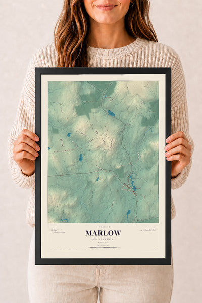 NH Current Atlas 2026 | Marlow | 12" x 18" | W/ Black Ayous Wood Frame