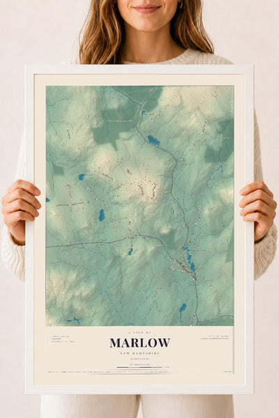 NH Current Atlas 2026 | Marlow | 18" x 24" | W/ White Ayous Wood Frame