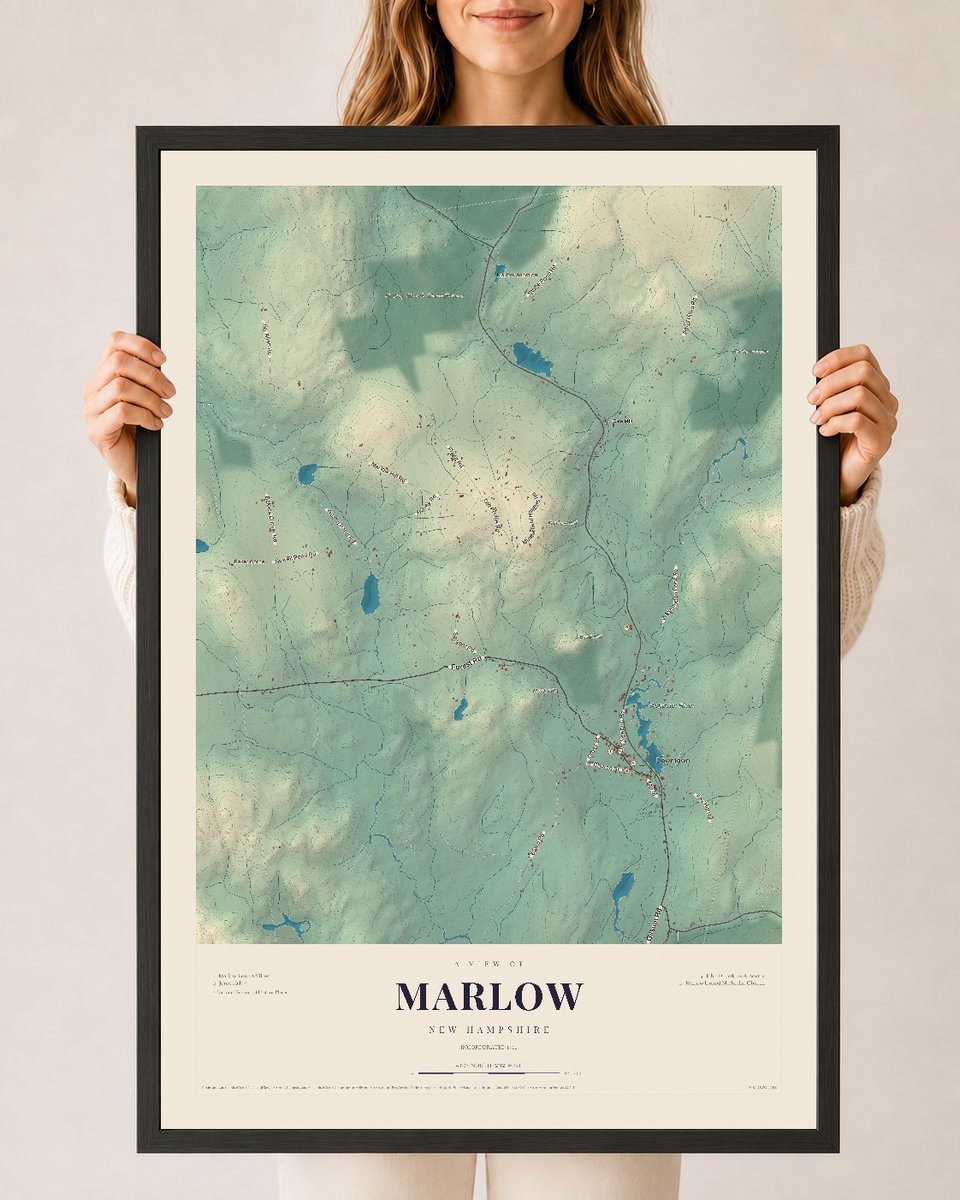 NH Current Atlas 2026 | Marlow | 24" x 36" | W/ Black Ayous Wood Frame