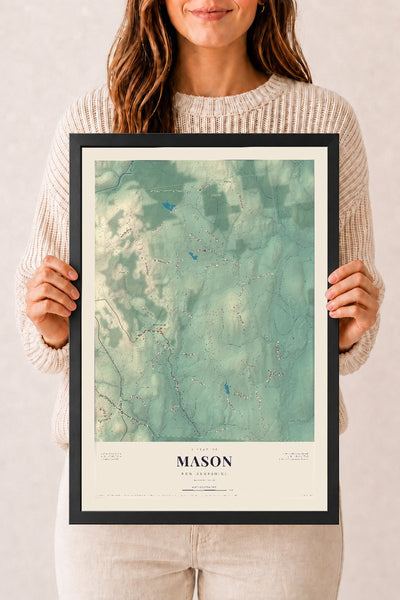 NH Current Atlas 2026 | Mason | 12" x 18" | W/ Black Ayous Wood Frame