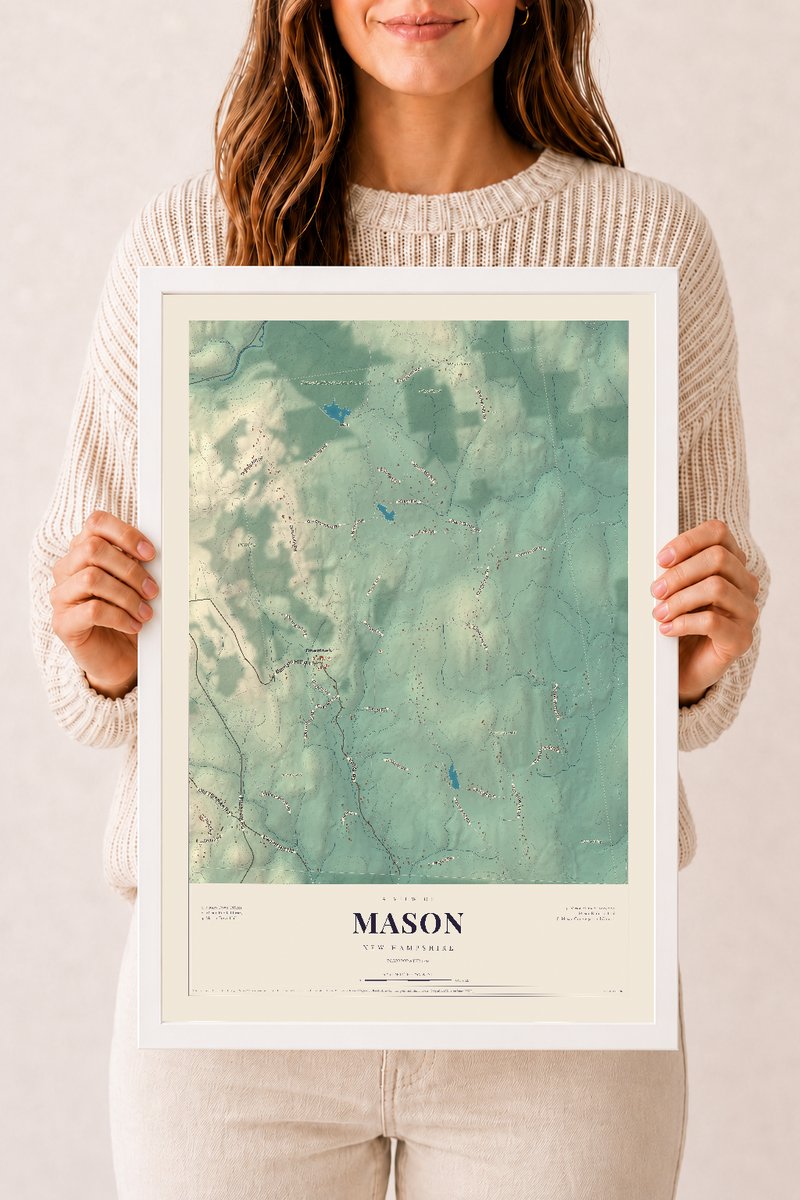 NH Current Atlas 2026 | Mason | 12" x 18" | W/ White Ayous Wood Frame