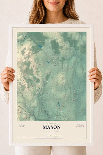 NH Current Atlas 2026 | Mason | 18" x 24" | W/ White Ayous Wood Frame