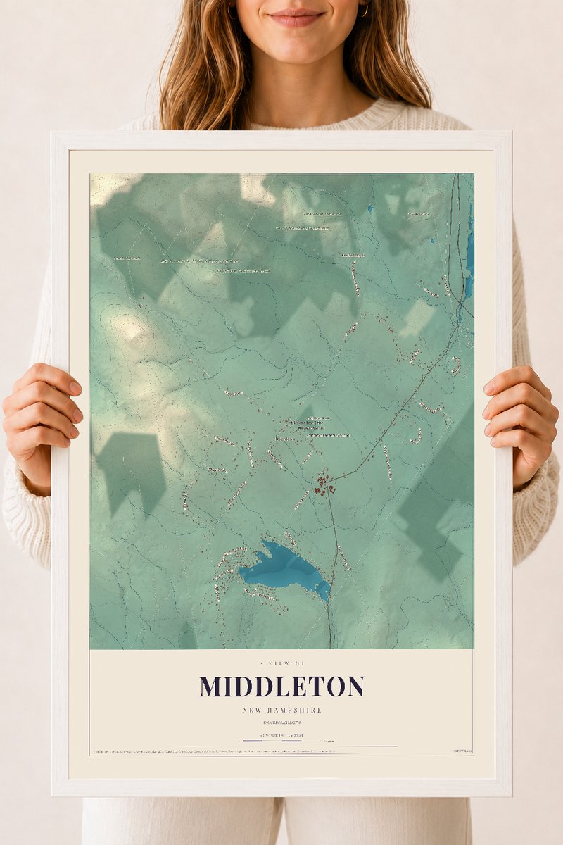 NH Current Atlas 2026 | Middleton | 18" x 24" | W/ White Ayous Wood Frame
