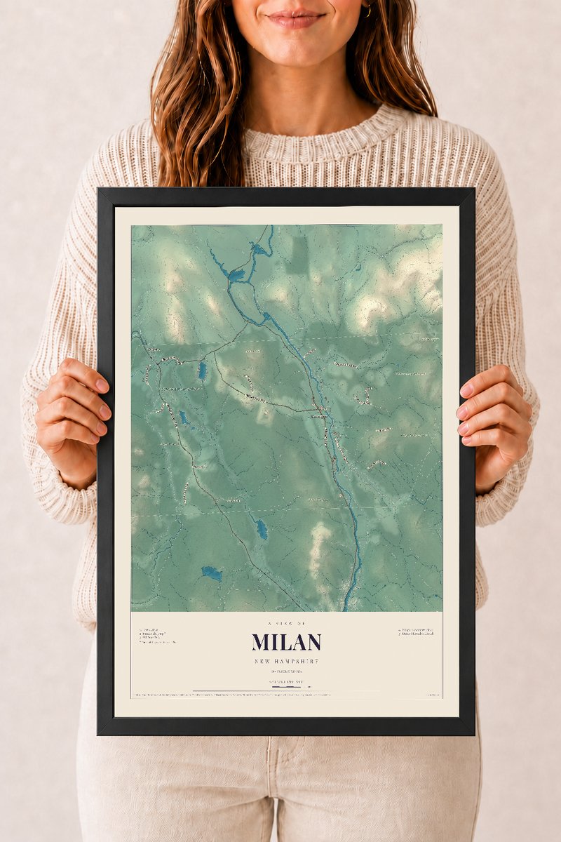 NH Current Atlas 2026 | Milan | 12" x 18" | W/ Black Ayous Wood Frame