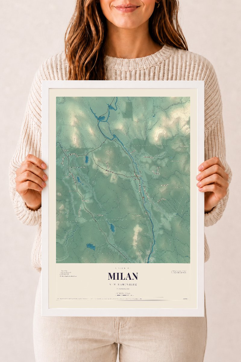 NH Current Atlas 2026 | Milan | 12" x 18" | W/ White Ayous Wood Frame