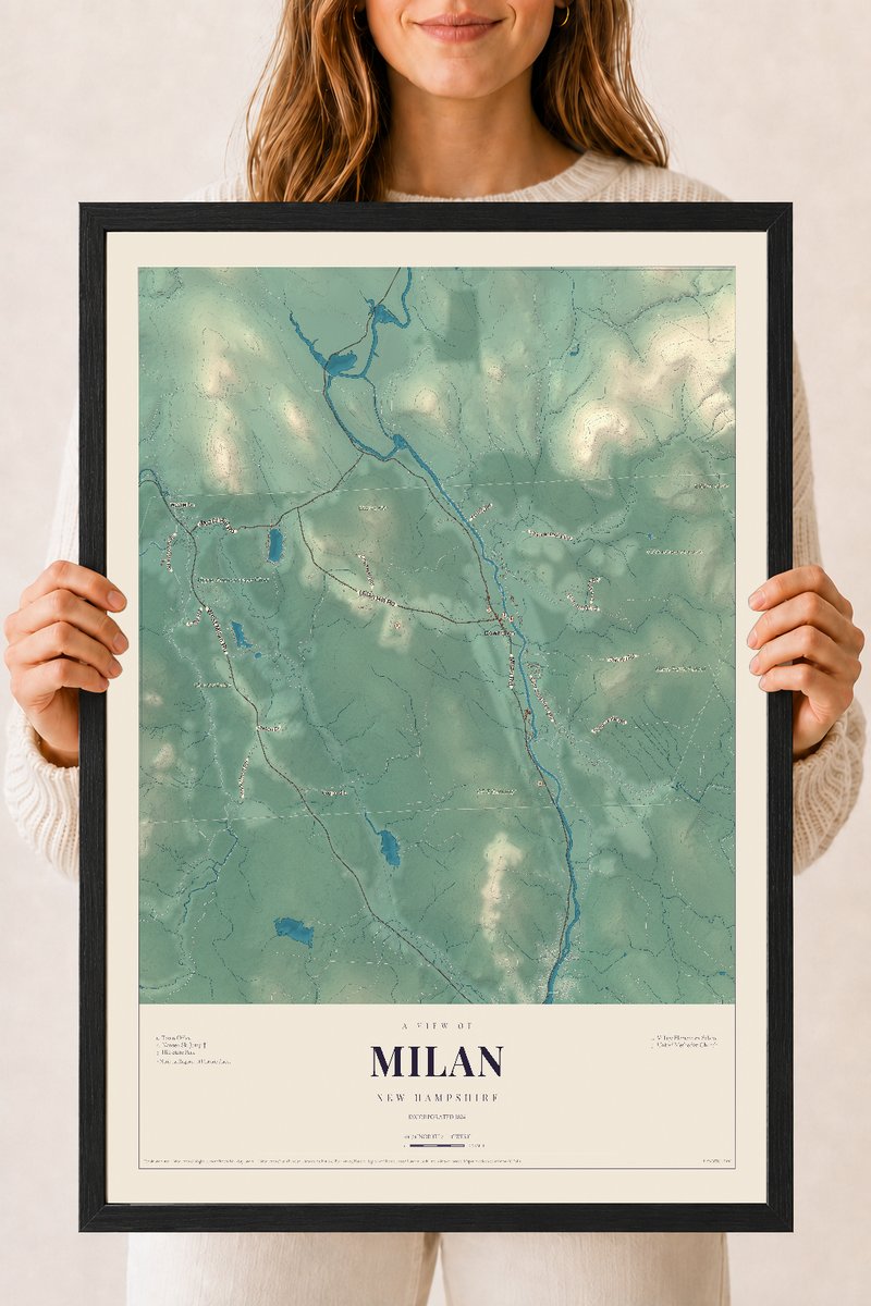 NH Current Atlas 2026 | Milan | 18" x 24" | W/ Black Ayous Wood Frame