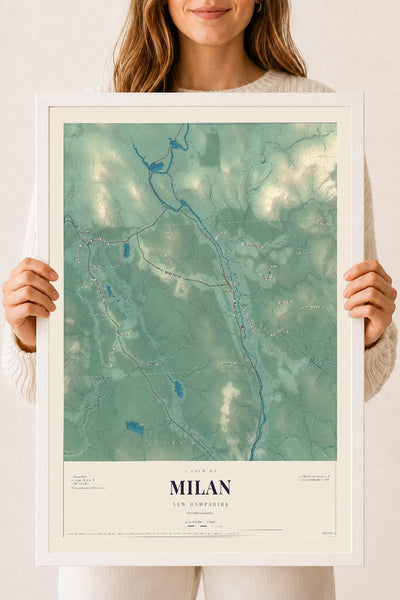 NH Current Atlas 2026 | Milan | 18" x 24" | W/ White Ayous Wood Frame