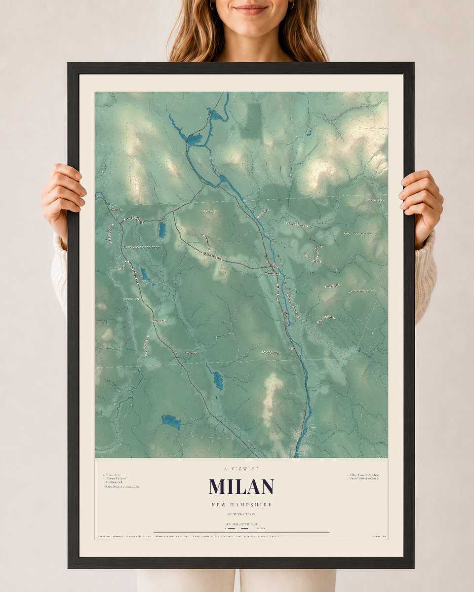 NH Current Atlas 2026 | Milan | 24" x 36" | W/ Black Ayous Wood Frame