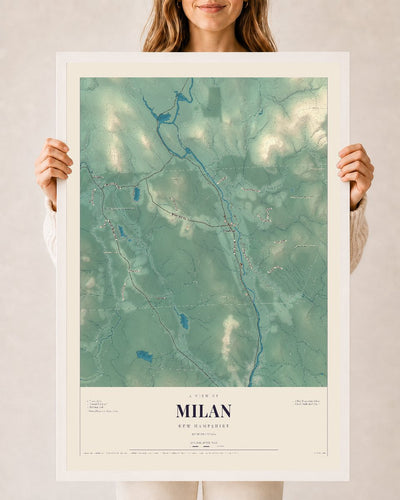 NH Current Atlas 2026 | Milan | 24" x 36" | W/ White Ayous Wood Frame