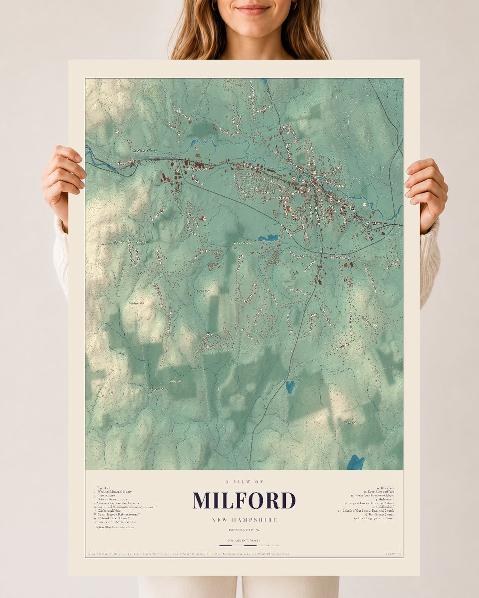 NH Current Atlas 2026 | Milford | 24" x 36" | Archival Matte Print