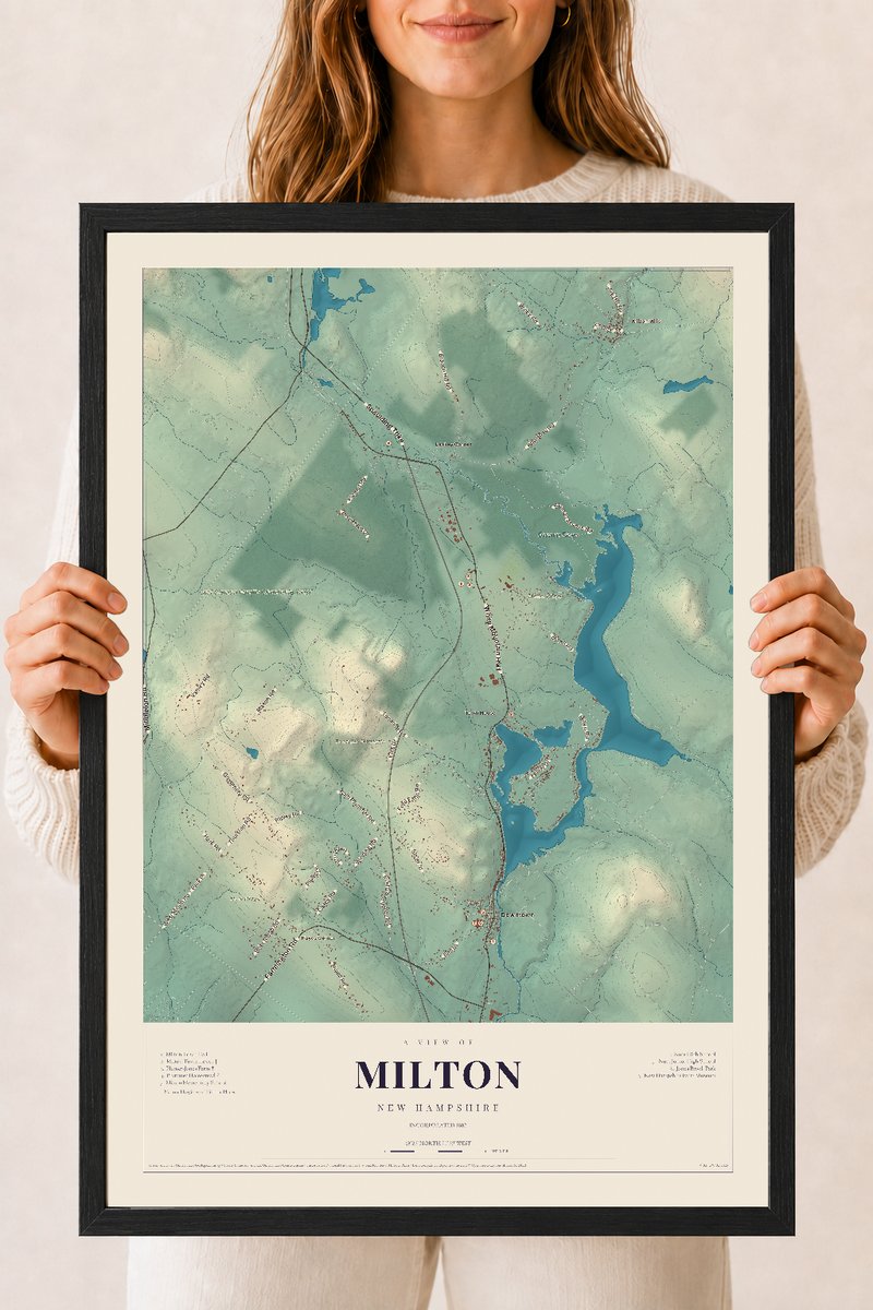 NH Current Atlas 2026 | Milton | 18" x 24" | W/ Black Ayous Wood Frame