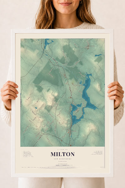 NH Current Atlas 2026 | Milton | 18" x 24" | W/ White Ayous Wood Frame