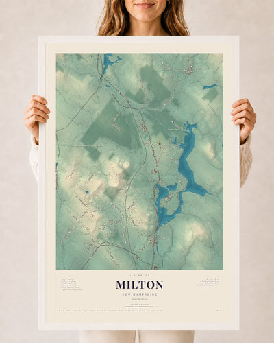 NH Current Atlas 2026 | Milton | 24" x 36" | W/ White Ayous Wood Frame