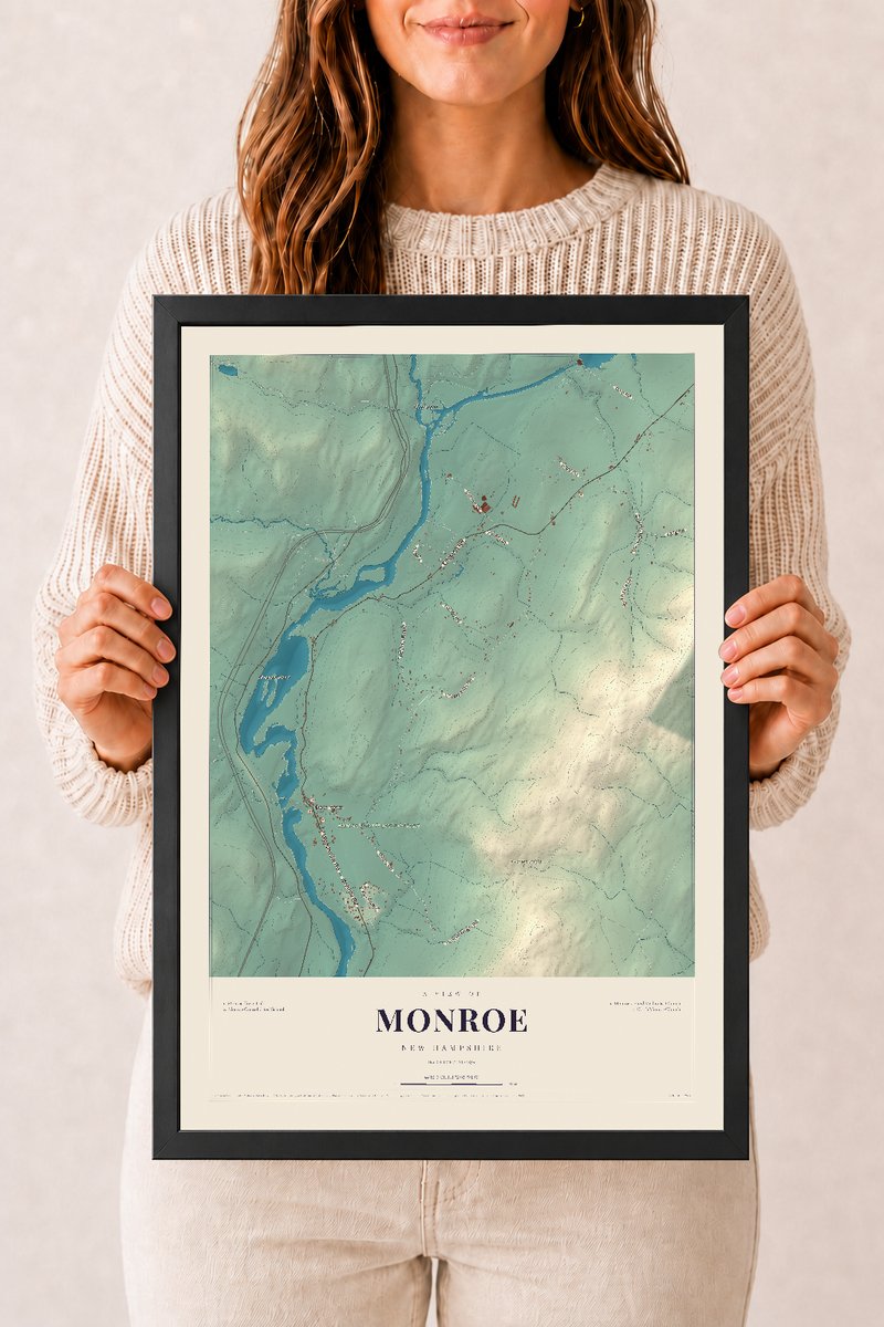 NH Current Atlas 2026 | Monroe | 12" x 18" | W/ Black Ayous Wood Frame