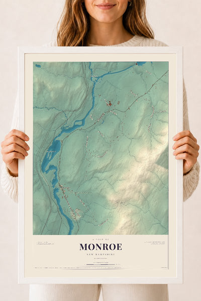 NH Current Atlas 2026 | Monroe | 18" x 24" | W/ White Ayous Wood Frame
