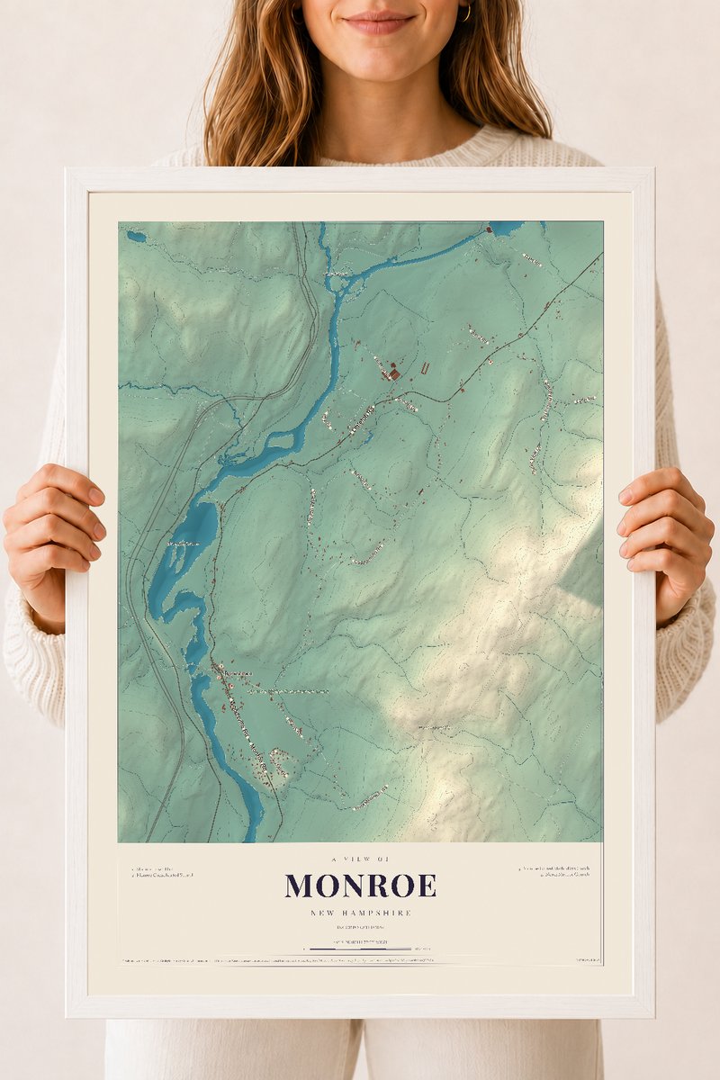 NH Current Atlas 2026 | Monroe | 18" x 24" | W/ White Ayous Wood Frame