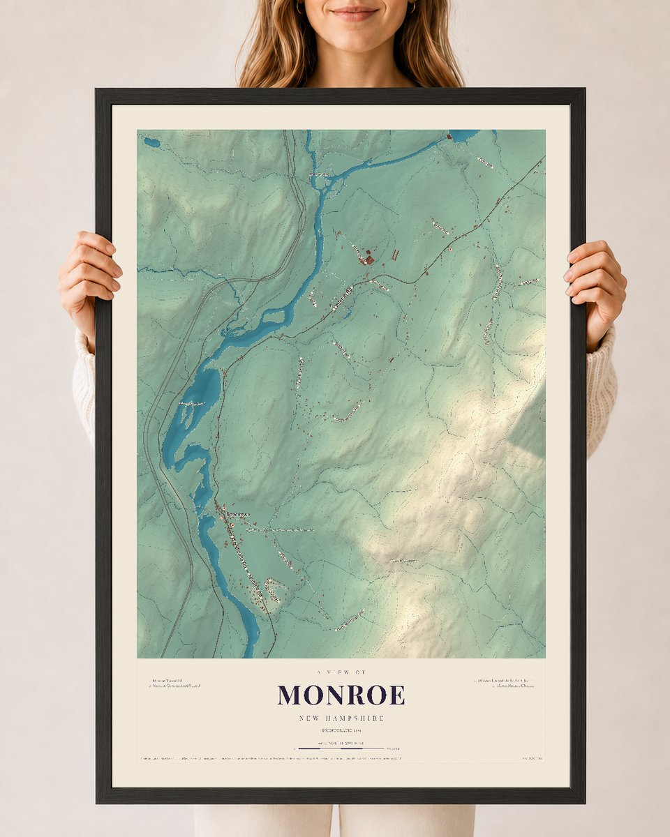 NH Current Atlas 2026 | Monroe | 24" x 36" | W/ Black Ayous Wood Frame