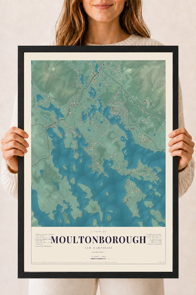 NH Current Atlas 2026 | Moultonborough | 18" x 24" | W/ Black Ayous Wood Frame